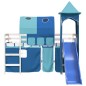 vidaXL Kinderhochbett mit Turm Blau 80x200 cm Massivholz Kiefer vidaXL Kinderhochbett mit Turm Blau 80x200 cm Massivholz Kiefer