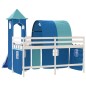 vidaXL Kinderhochbett mit Turm Blau 80x200 cm Massivholz Kiefer vidaXL Kinderhochbett mit Turm Blau 80x200 cm Massivholz Kiefer