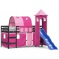 vidaXL Kinderhochbett mit Turm Rosa 90x200 cm Massivholz Kiefer vidaXL Kinderhochbett mit Turm Rosa 90x200 cm Massivholz Kiefer