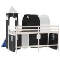 vidaXL Kinderhochbett mit Turm Weiß & Schwarz 90x190 cm Kiefernholz vidaXL Kinderhochbett mit Turm Weiß & Schwarz 90x190 cm Kiefernholz