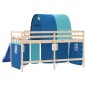 vidaXL Kinderhochbett mit Tunnel Blau 90x200 cm Massivholz Kiefer vidaXL Kinderhochbett mit Tunnel Blau 90x200 cm Massivholz Kiefer