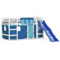 vidaXL Kinderhochbett mit Vorhängen Blau 90x190 cm Massivholz Kiefer vidaXL Kinderhochbett mit Vorhängen Blau 90x190 cm Massivholz Kiefer
