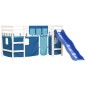 vidaXL Kinderhochbett mit Vorhängen Blau 90x190 cm Massivholz Kiefer vidaXL Kinderhochbett mit Vorhängen Blau 90x190 cm Massivholz Kiefer