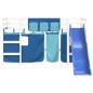vidaXL Kinderhochbett mit Vorhängen Blau 90x190 cm Massivholz Kiefer vidaXL Kinderhochbett mit Vorhängen Blau 90x190 cm Massivholz Kiefer