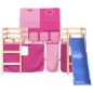 vidaXL Kinderhochbett mit Tunnel Rosa 80x200 cm Massivholz Kiefer vidaXL Kinderhochbett mit Tunnel Rosa 80x200 cm Massivholz Kiefer