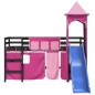 vidaXL Kinderhochbett mit Turm Rosa 80x200 cm Massivholz Kiefer vidaXL Kinderhochbett mit Turm Rosa 80x200 cm Massivholz Kiefer