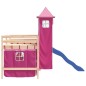 vidaXL Kinderhochbett mit Turm Rosa 80x200 cm Massivholz Kiefer vidaXL Kinderhochbett mit Turm Rosa 80x200 cm Massivholz Kiefer