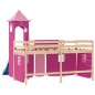 vidaXL Kinderhochbett mit Turm Rosa 80x200 cm Massivholz Kiefer vidaXL Kinderhochbett mit Turm Rosa 80x200 cm Massivholz Kiefer