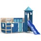 vidaXL Kinderhochbett mit Turm Blau 90x200 cm Massivholz Kiefer vidaXL Kinderhochbett mit Turm Blau 90x200 cm Massivholz Kiefer