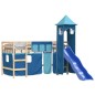 vidaXL Kinderhochbett mit Turm Blau 90x200 cm Massivholz Kiefer vidaXL Kinderhochbett mit Turm Blau 90x200 cm Massivholz Kiefer
