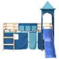 vidaXL Kinderhochbett mit Turm Blau 90x200 cm Massivholz Kiefer vidaXL Kinderhochbett mit Turm Blau 90x200 cm Massivholz Kiefer