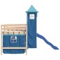 vidaXL Kinderhochbett mit Turm Blau 90x200 cm Massivholz Kiefer vidaXL Kinderhochbett mit Turm Blau 90x200 cm Massivholz Kiefer