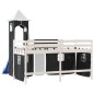 vidaXL Kinderhochbett mit Turm Weiß & Schwarz 90x190 cm Kiefernholz vidaXL Kinderhochbett mit Turm Weiß & Schwarz 90x190 cm Kiefernholz