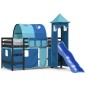 vidaXL Kinderhochbett mit Turm Blau 90x190 cm Massivholz Kiefer vidaXL Kinderhochbett mit Turm Blau 90x190 cm Massivholz Kiefer