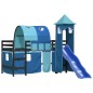 vidaXL Kinderhochbett mit Turm Blau 90x190 cm Massivholz Kiefer vidaXL Kinderhochbett mit Turm Blau 90x190 cm Massivholz Kiefer