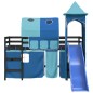vidaXL Kinderhochbett mit Turm Blau 90x190 cm Massivholz Kiefer vidaXL Kinderhochbett mit Turm Blau 90x190 cm Massivholz Kiefer