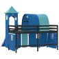 vidaXL Kinderhochbett mit Turm Blau 90x190 cm Massivholz Kiefer vidaXL Kinderhochbett mit Turm Blau 90x190 cm Massivholz Kiefer