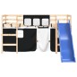 vidaXL Kinderhochbett mit Vorhängen Weiß Schwarz 90x190 cm Kiefernholz vidaXL Kinderhochbett mit Vorhängen Weiß Schwarz 90x190 cm Kiefernholz