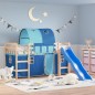 vidaXL Kinderhochbett mit Tunnel Blau 90x190 cm Massivholz Kiefer vidaXL Kinderhochbett mit Tunnel Blau 90x190 cm Massivholz Kiefer