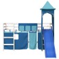 vidaXL Kinderhochbett mit Turm Blau 90x200 cm Massivholz Kiefer vidaXL Kinderhochbett mit Turm Blau 90x200 cm Massivholz Kiefer