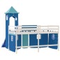 vidaXL Kinderhochbett mit Turm Blau 90x200 cm Massivholz Kiefer vidaXL Kinderhochbett mit Turm Blau 90x200 cm Massivholz Kiefer