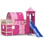 vidaXL Kinderhochbett mit Turm Rosa 90x190 cm Massivholz Kiefer vidaXL Kinderhochbett mit Turm Rosa 90x190 cm Massivholz Kiefer