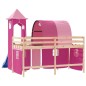vidaXL Kinderhochbett mit Turm Rosa 90x190 cm Massivholz Kiefer vidaXL Kinderhochbett mit Turm Rosa 90x190 cm Massivholz Kiefer