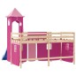 vidaXL Kinderhochbett mit Turm Rosa 90x200 cm Massivholz Kiefer vidaXL Kinderhochbett mit Turm Rosa 90x200 cm Massivholz Kiefer