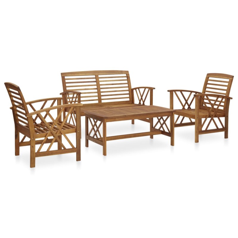 4-tlg. Garten-Lounge-Set Massivholz Akazie 4-tlg. Garten-Lounge-Set Massivholz Akazie