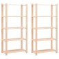 vidaXL Lagerregale 5 Böden 2 Stk. 80×38×170cm Kiefer Massivholz 250kg vidaXL Lagerregale 5 Böden 2 Stk. 80×38×170cm Kiefer Massivholz 250kg