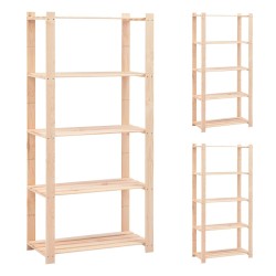 vidaXL Lagerregale 5 Böden 3 Stk. 80x38x170cm Massivholz Kiefer 250kg