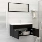 vidaXL Badmöbel-Set Schwarz Holzwerkstoff vidaXL Badmöbel-Set Schwarz Holzwerkstoff