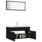 vidaXL Badmöbel-Set Schwarz Holzwerkstoff vidaXL Badmöbel-Set Schwarz Holzwerkstoff