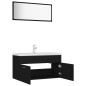 vidaXL Badmöbel-Set Schwarz Holzwerkstoff vidaXL Badmöbel-Set Schwarz Holzwerkstoff