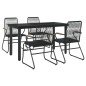 vidaXL 5-tlg. Garten-Essgruppe Schwarz PVC Rattan vidaXL 5-tlg. Garten-Essgruppe Schwarz PVC Rattan