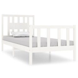 vidaXL Massivholzbett Weiß 90x190 cm
