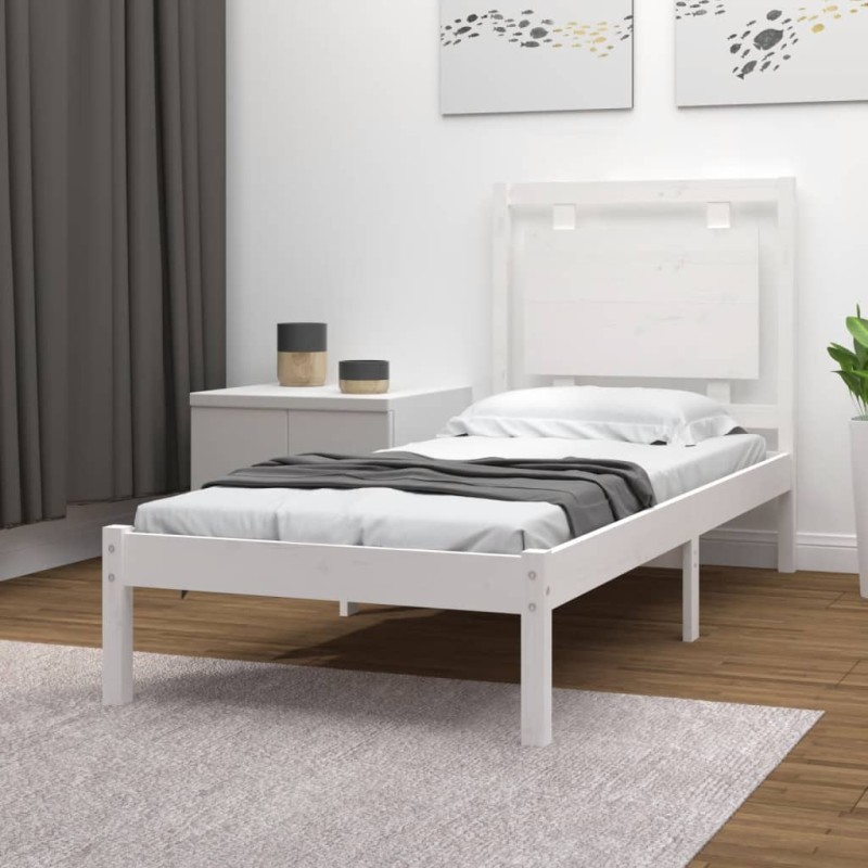 vidaXL Massivholzbett Weiß 90x190 cm vidaXL Massivholzbett Weiß 90x190 cm