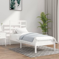 vidaXL Massivholzbett Weiß 75x190 cm