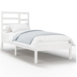 vidaXL Massivholzbett Weiß 90x190 cm