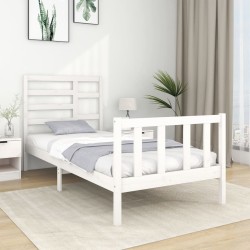 vidaXL Massivholzbett Weiß 75x190 cm