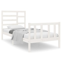 vidaXL Massivholzbett Weiß 75x190 cm