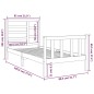 vidaXL Massivholzbett Weiß 75x190 cm vidaXL Massivholzbett Weiß 75x190 cm