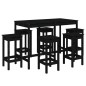 vidaXL 7-tlg. Gartenbar-Set Schwarz Massivholz Kiefer vidaXL 7-tlg. Gartenbar-Set Schwarz Massivholz Kiefer