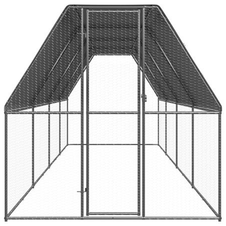 vidaXL Outdoor-Hühnerkäfig 2x8x2 m Verzinkter Stahl