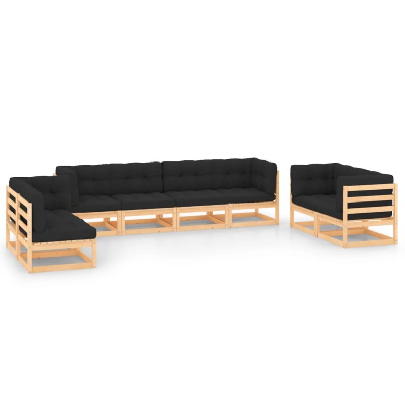 vidaXL 8-tlg. Garten-Lounge-Set mit Kissen Massivholz Kiefer vidaXL 8-tlg. Garten-Lounge-Set mit Kissen Massivholz Kiefer