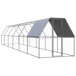 vidaXL Outdoor-Hühnerkäfig 2x12x2 m Verzinkter Stahl 