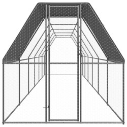 vidaXL Outdoor-Hühnerkäfig 2x12x2 m Verzinkter Stahl 