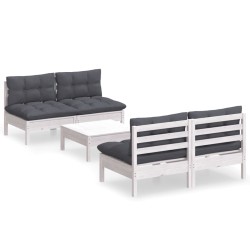 vidaXL 5-tlg. Garten-Lounge-Set mit Anthrazit Kissen Kiefernholz
