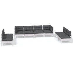 vidaXL 8-tlg. Garten-Lounge-Set mit Kissen Kiefer Massivholz