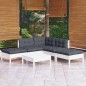 vidaXL 6-tlg. Garten-Lounge-Set mit Kissen Weiß Kiefernholz vidaXL 6-tlg. Garten-Lounge-Set mit Kissen Weiß Kiefernholz